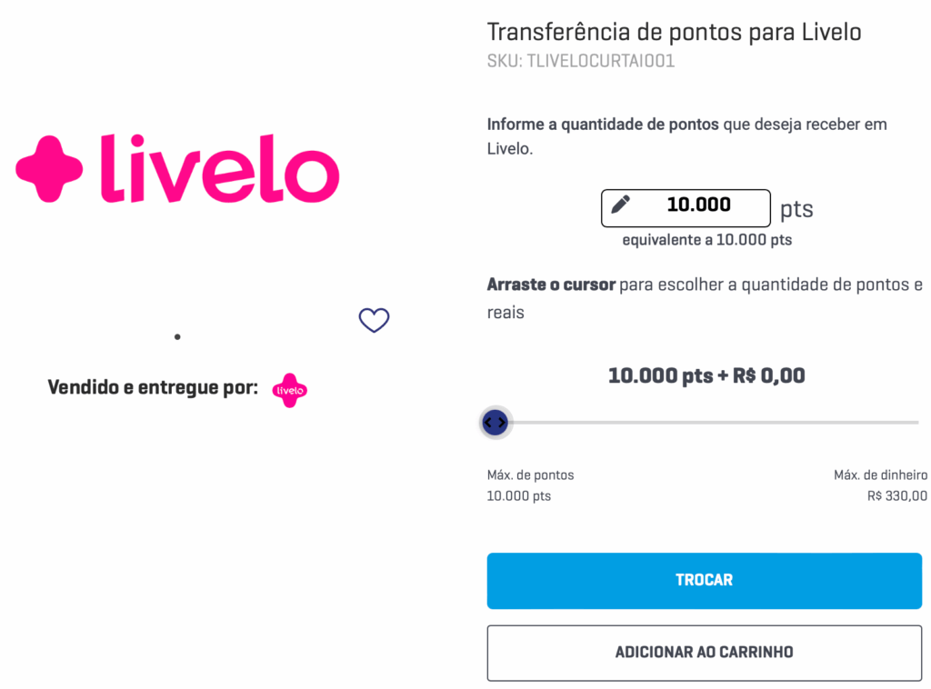 Transferencia BRB e Livelo