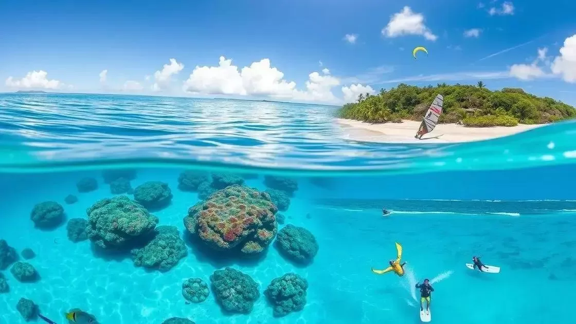 Melhores meses para mergulho e esportes aquáticos