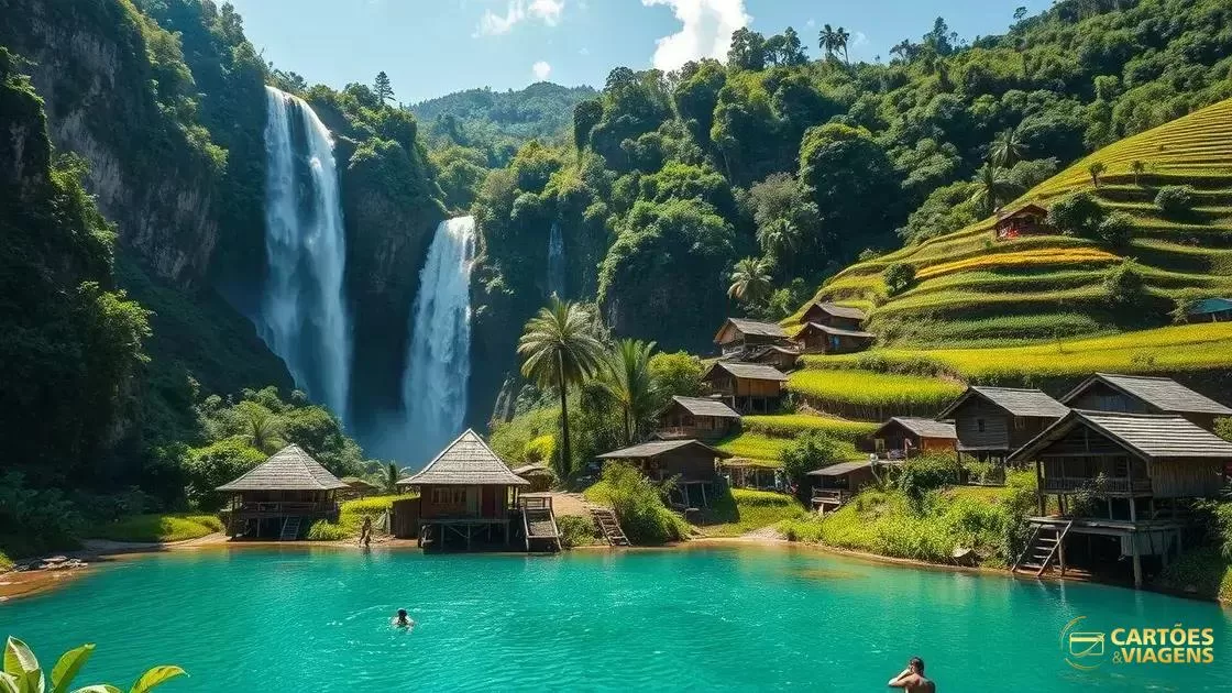 Roteiro pelas cascatas e o cenário rural no sul do Laos