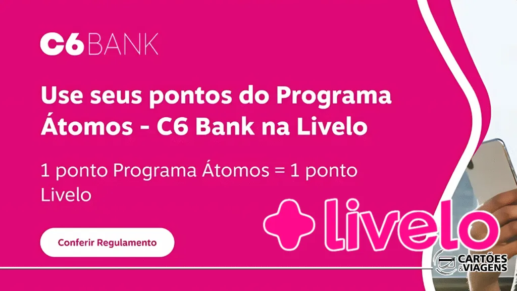 Pontos Átomos para Livelo com Cashback