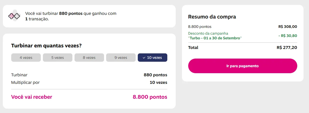 turbo livelo 10x