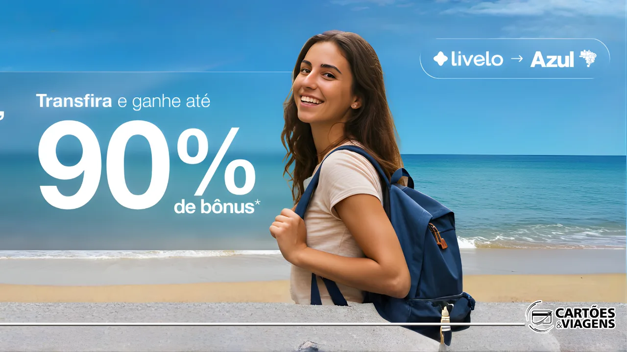 Livelo para Azul com Bônus: Transfira seus pontos com até 90% de bônus (até 17/10)!