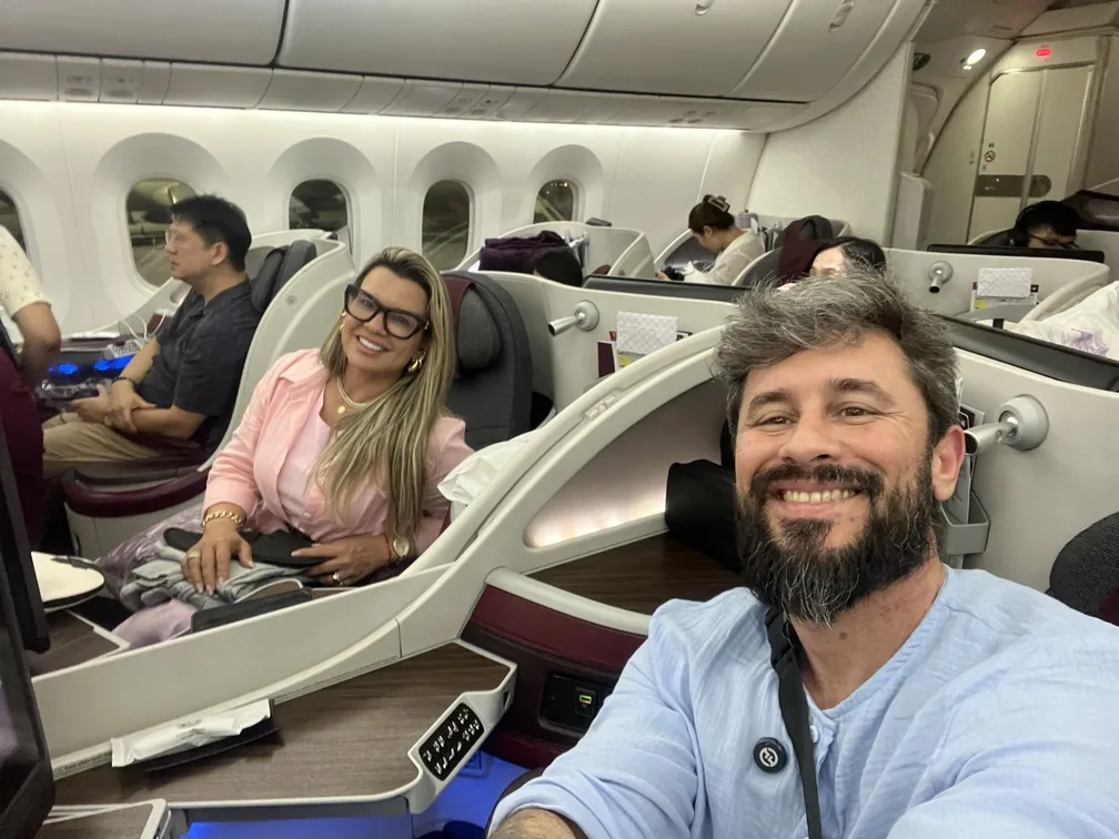 Voando de Executiva Qatar