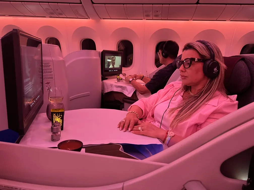 Voando de Executiva Qatar