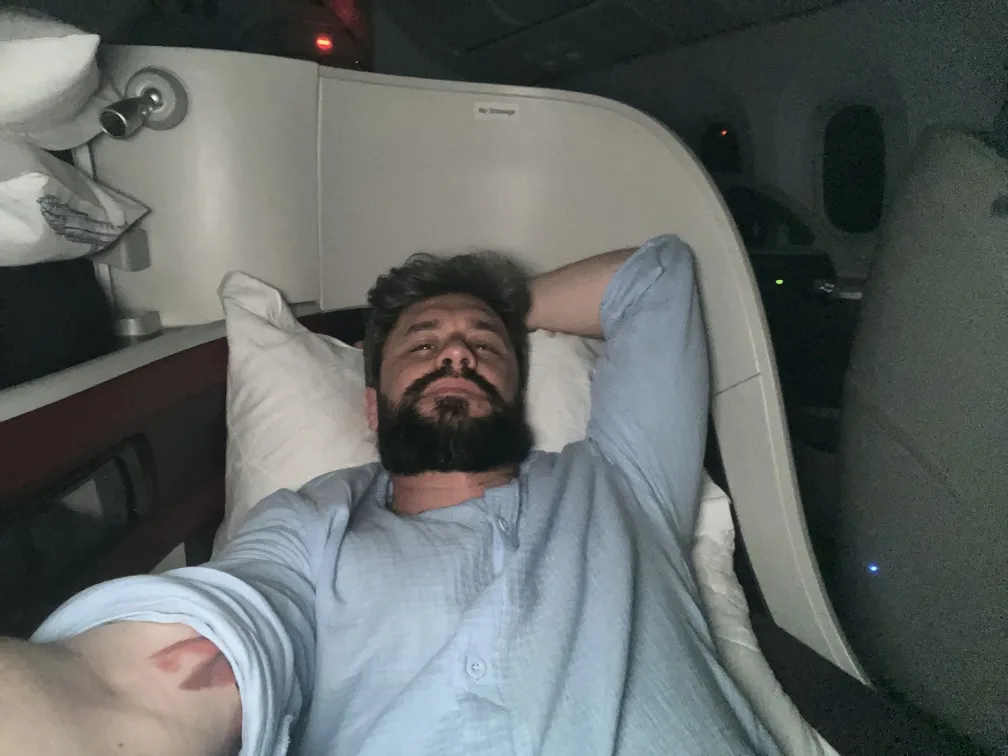 Voando de Executiva Qatar