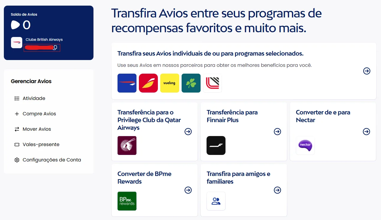 tranferencia avios