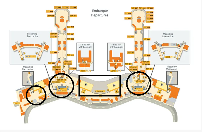 Localização da Sala VIP GOL GRU T2