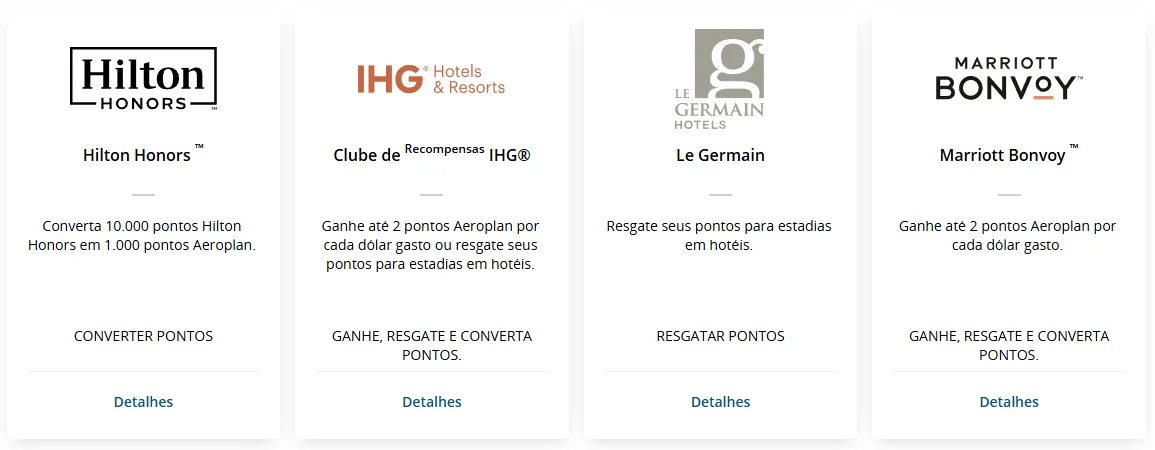 hotelaria e Aeroplan