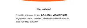 Itaú cancelando cartões adicionais