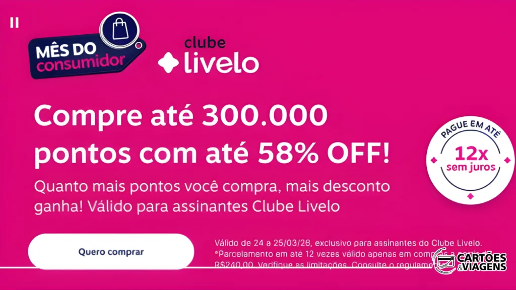 Pontos Livelo com bônus 58