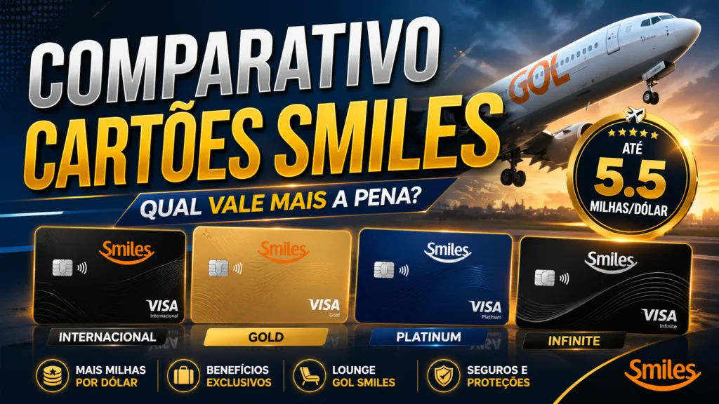 Comparativo cartões Smiles: qual o melhor para acumular milhas em 2026? 5 Comparativo cartões Smiles