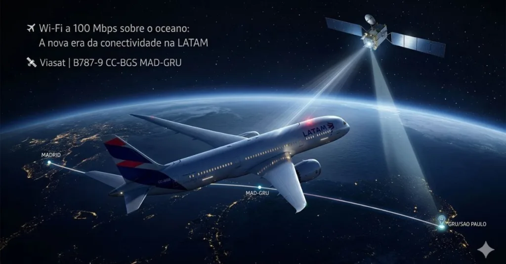 Wi-Fi LATAM: Internet de Alta Velocidade Chega aos Voos Intercontinentais 7 Wi-Fi LATAM Voos Intercontinentais