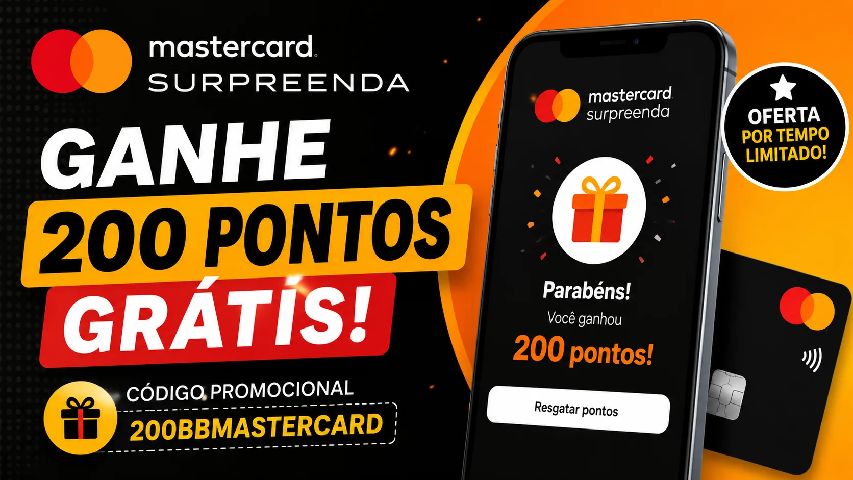Cupons Mastercard Surpreenda: ganhe 200 pontos grátis