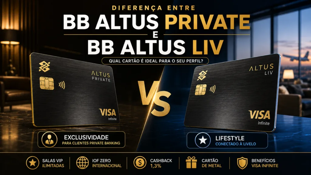 Diferença entre BB Altus Private e BB Altus Liv: entenda a Diferença entre os 2 cartões premium do Banco do Brasil 7 Diferença entre BB Altus Private e BB Altus Liv