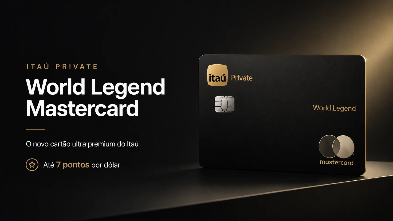 Itaú Private World Legend Mastercard: o novo cartão ultra premium com até 7 pontos por dólar