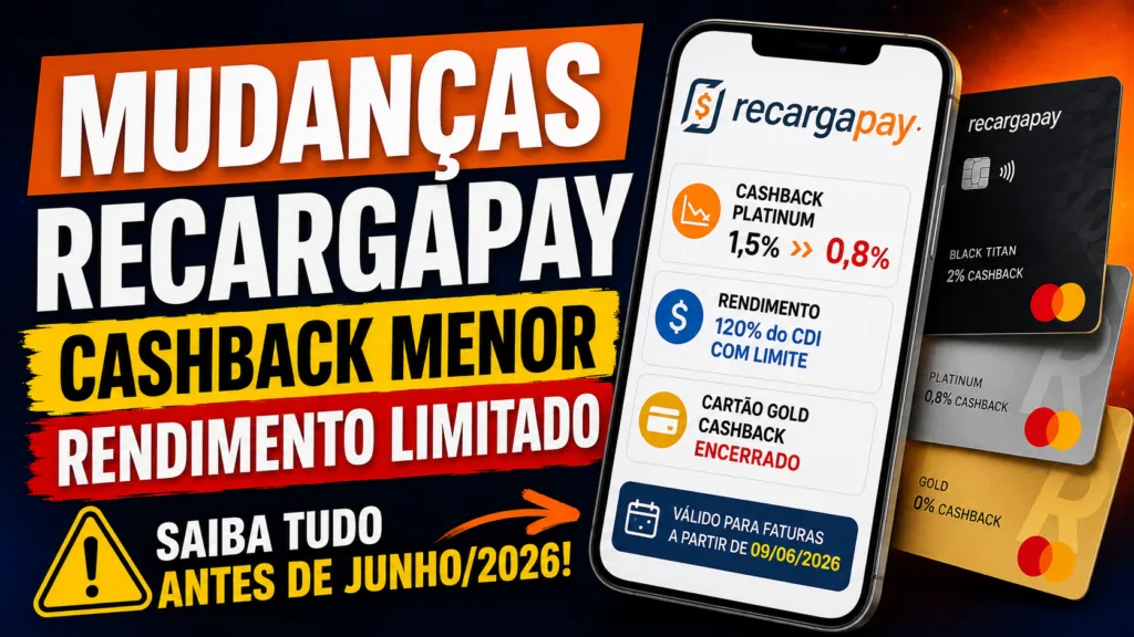 Mudanças Cartão RecargaPay Platinum: Cashback despenca e rendimento sofre limitação 2 Mudanças Cartão RecargaPay