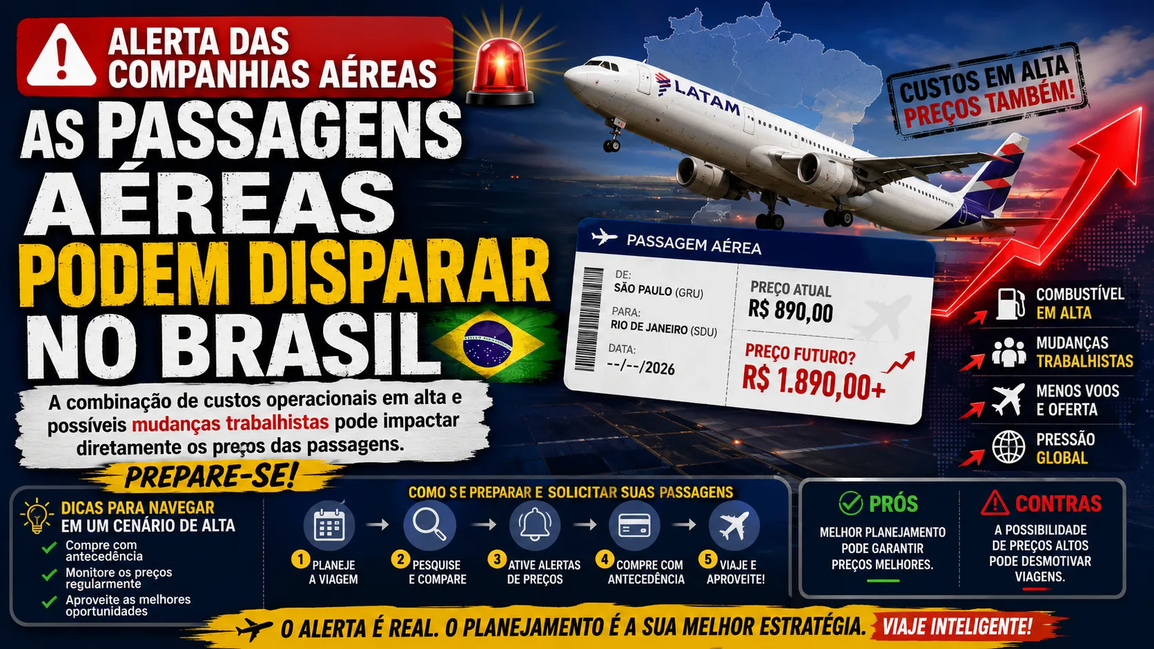 Passagens Aéreas Podem Disparar no Brasil em 2026!! Entenda a Situação