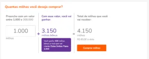 Smiles com até 365% de bônus