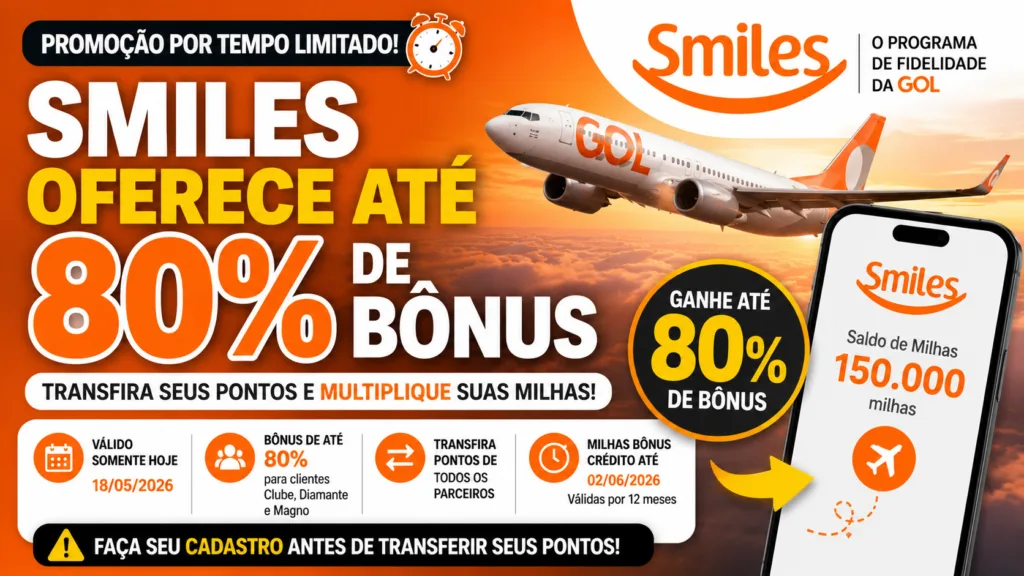 Smiles oferece até 80%