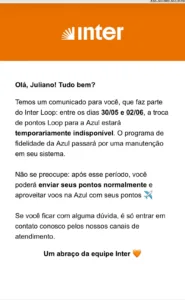 Suspensão Inter Loop e Azul Fidelidade Suspensão Inter Loop e Azul Fidelidade