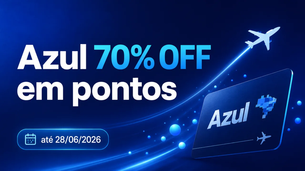 Azul 70% de desconto em pontos