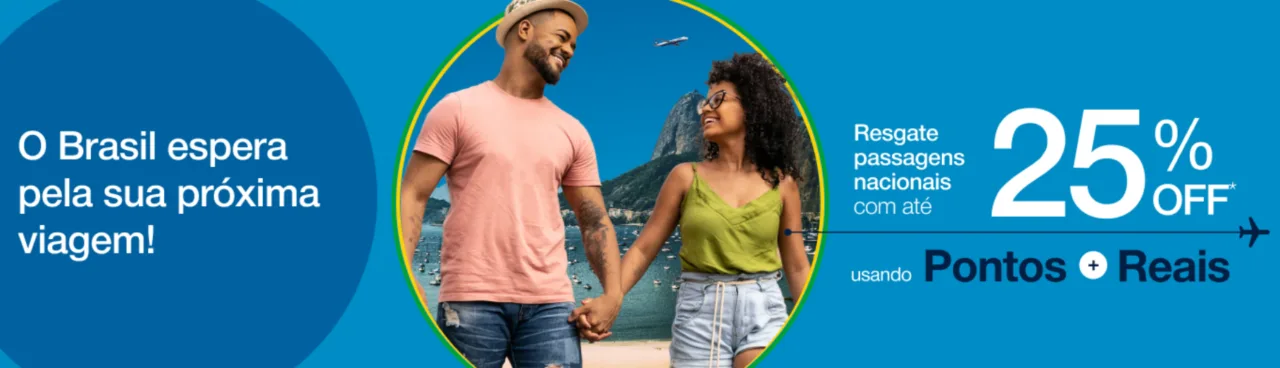 Azul Pontos + Reais 25% OFF