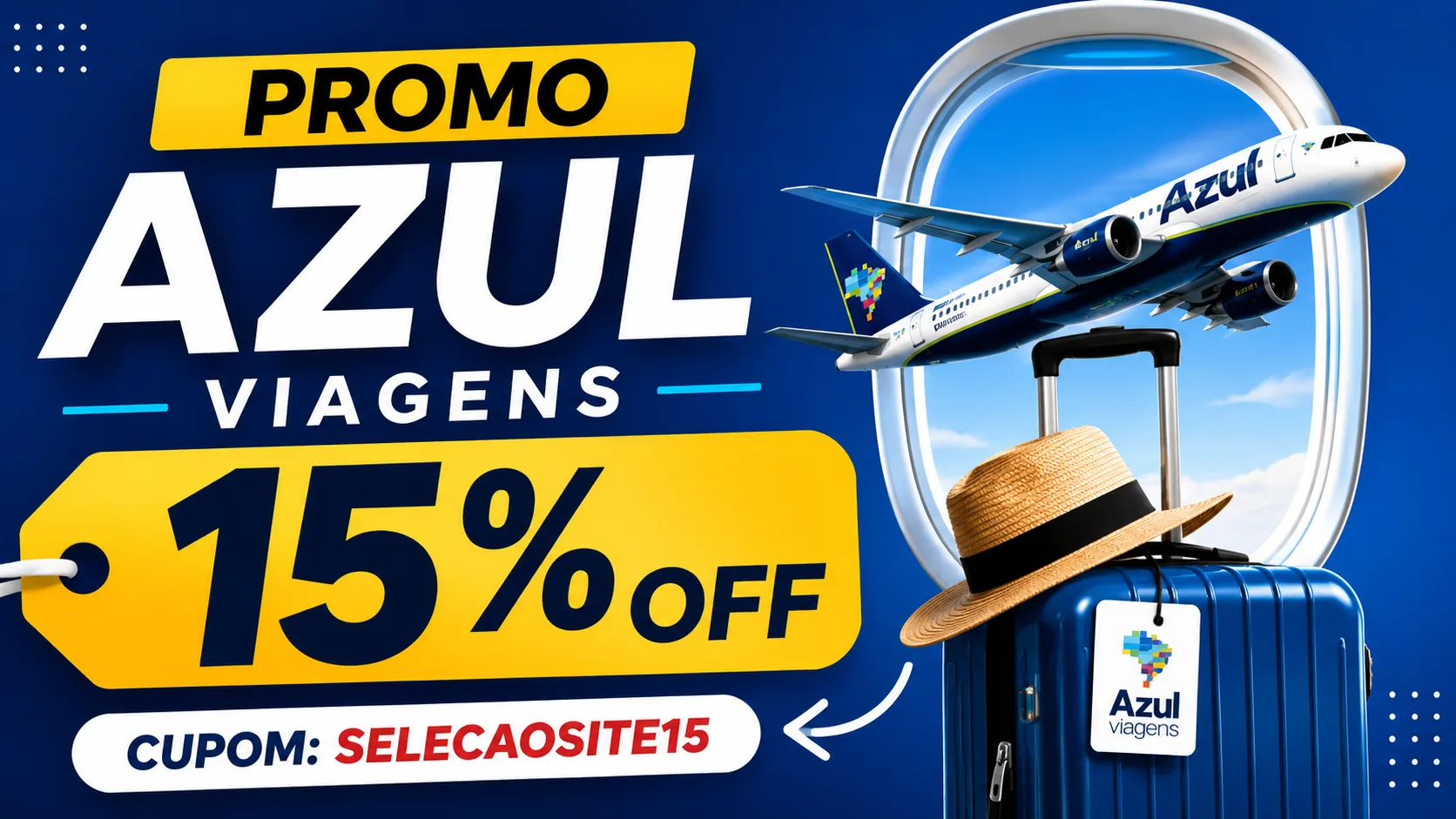 Cupom Azul Viagens 15% OFF: Economize em Hotéis e Aluguel de Carros Até Junho de 2026