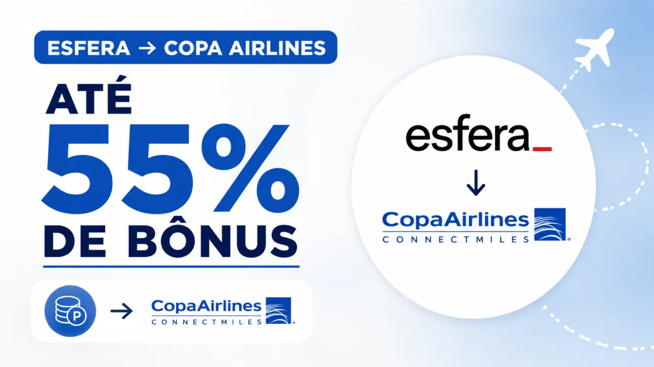 Esfera Copa Airlines 55% de Bônus