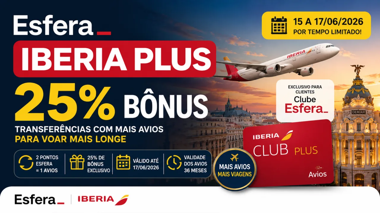 Esfera Iberia Plus 25% Bônus