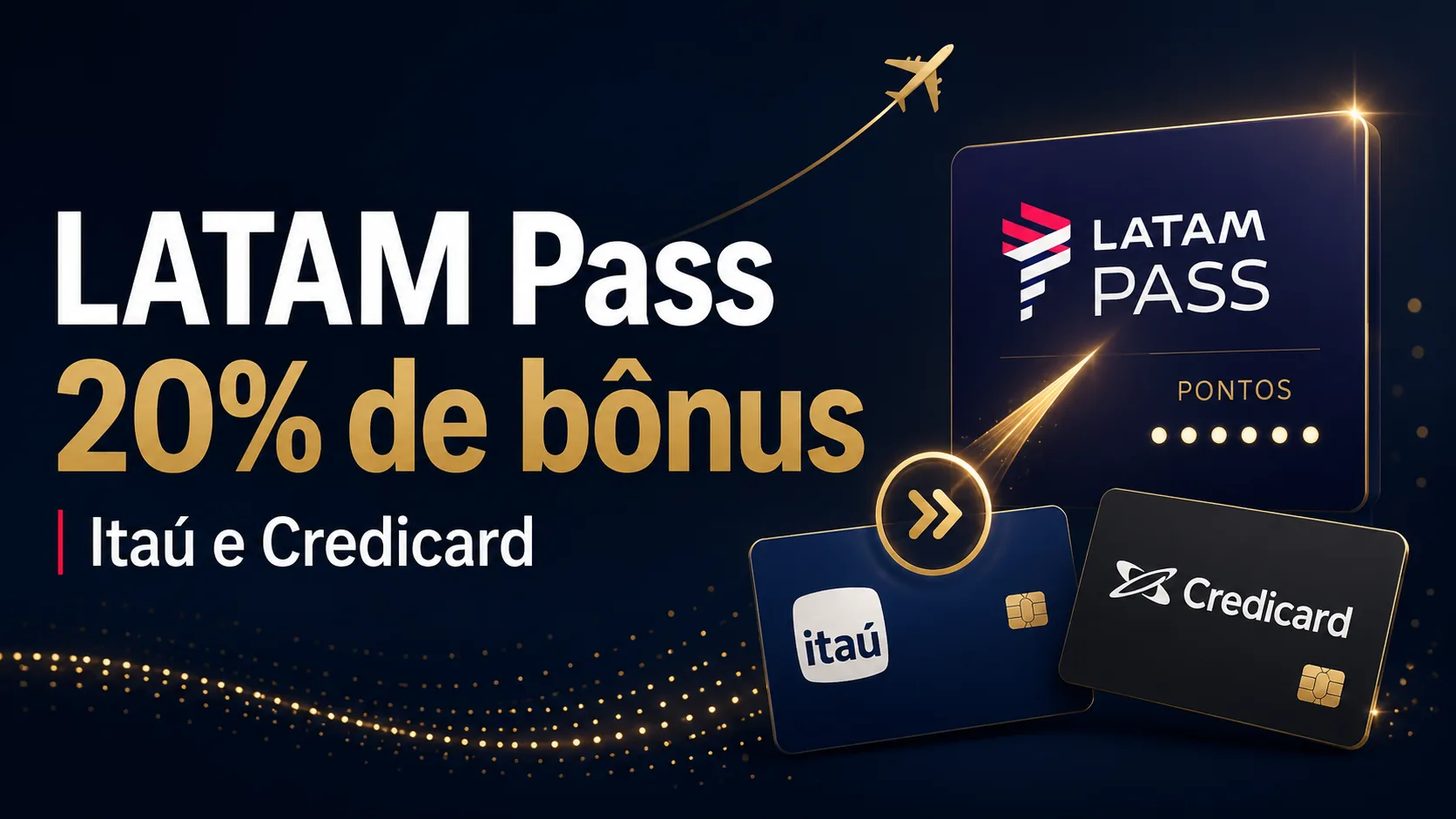 LATAM Pass 20% de bônus: transfira pontos do Itaú e Credicard até 26/06