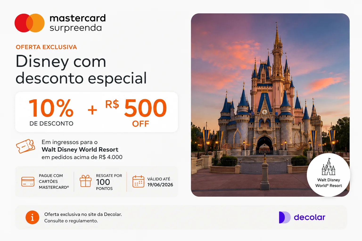Mastercard Surpreenda Disney: ganhe 10% de desconto + R$ 500 OFF em ingressos