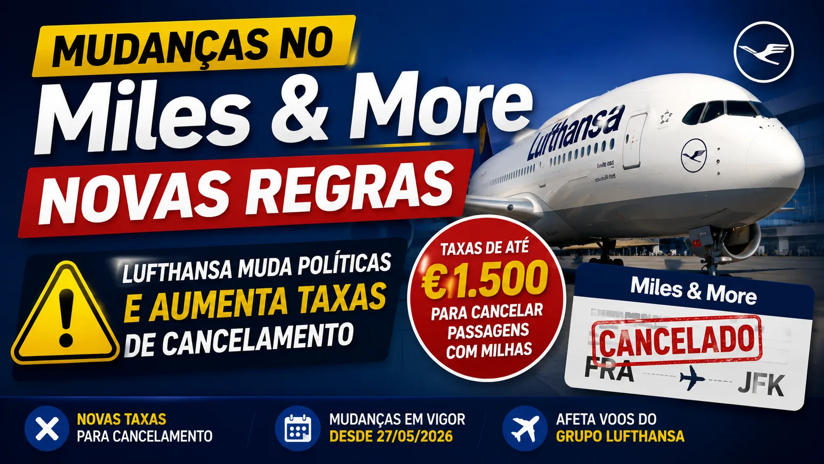 Miles & More novas regras: Lufthansa aumenta taxas de cancelamento e surpreende clientes