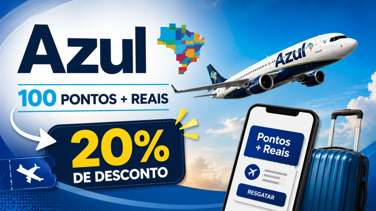 Azul Pontos + Reais: aproveite até 20% de desconto na emissão de passagens 1 Azul Pontos + Reais
