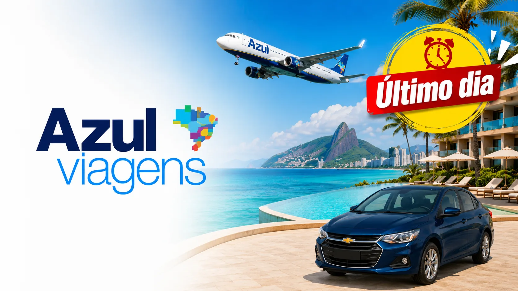 ÚLTIMO DIA!! Azul Viagens oferece 20% de desconto em hotéis e aluguel de carros no exterior
