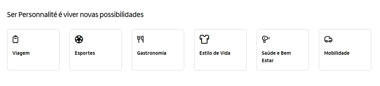 Itaú Personnalité Experiências Itaú Personnalité Experiências