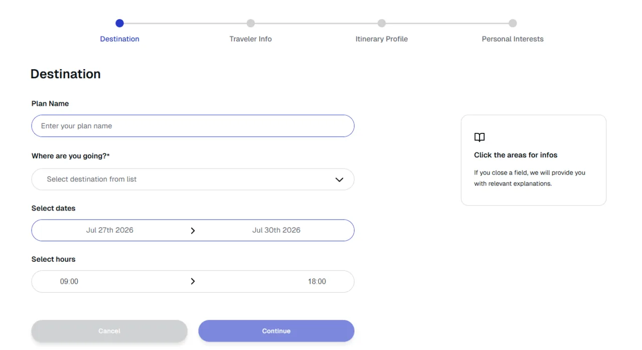 Visa Digital Trip Planner
