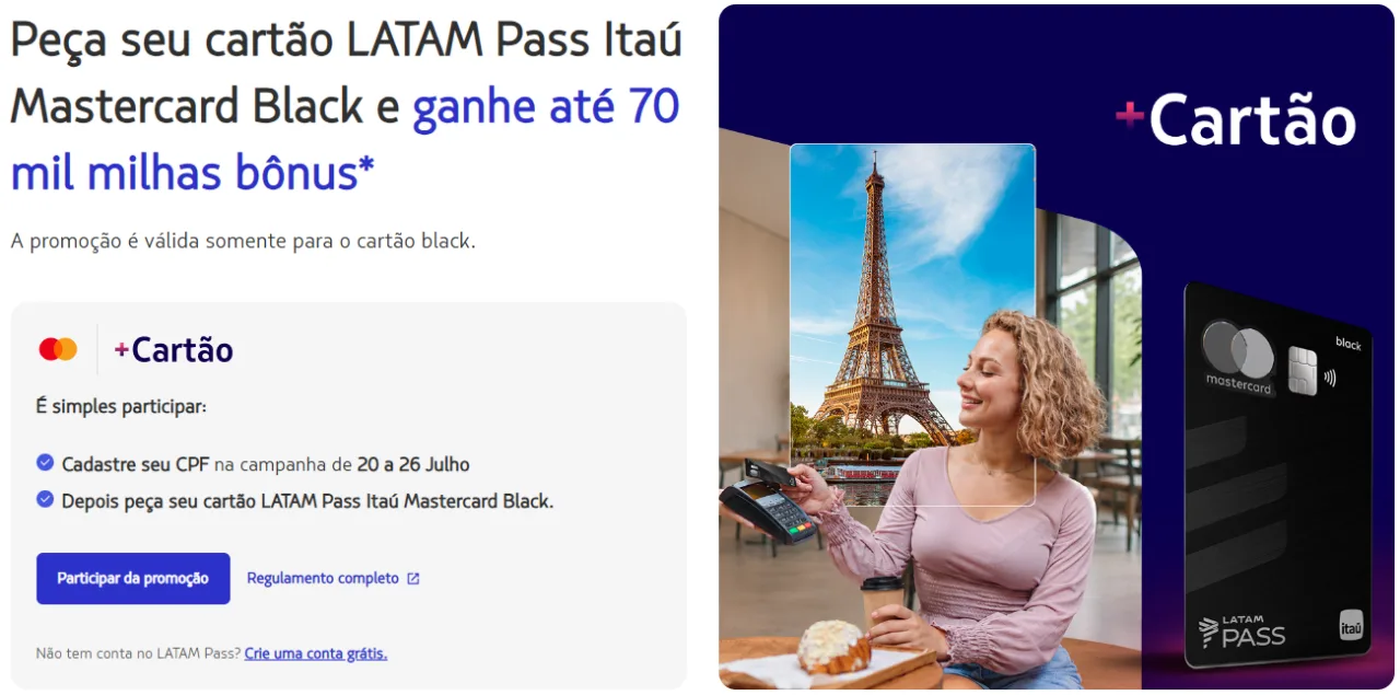 LATAM Pass Black 70 mil milhas LATAM Pass Black 70 mil milhas