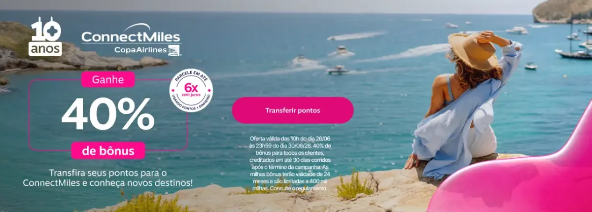 Livelo ConnectMiles 40% de bônus