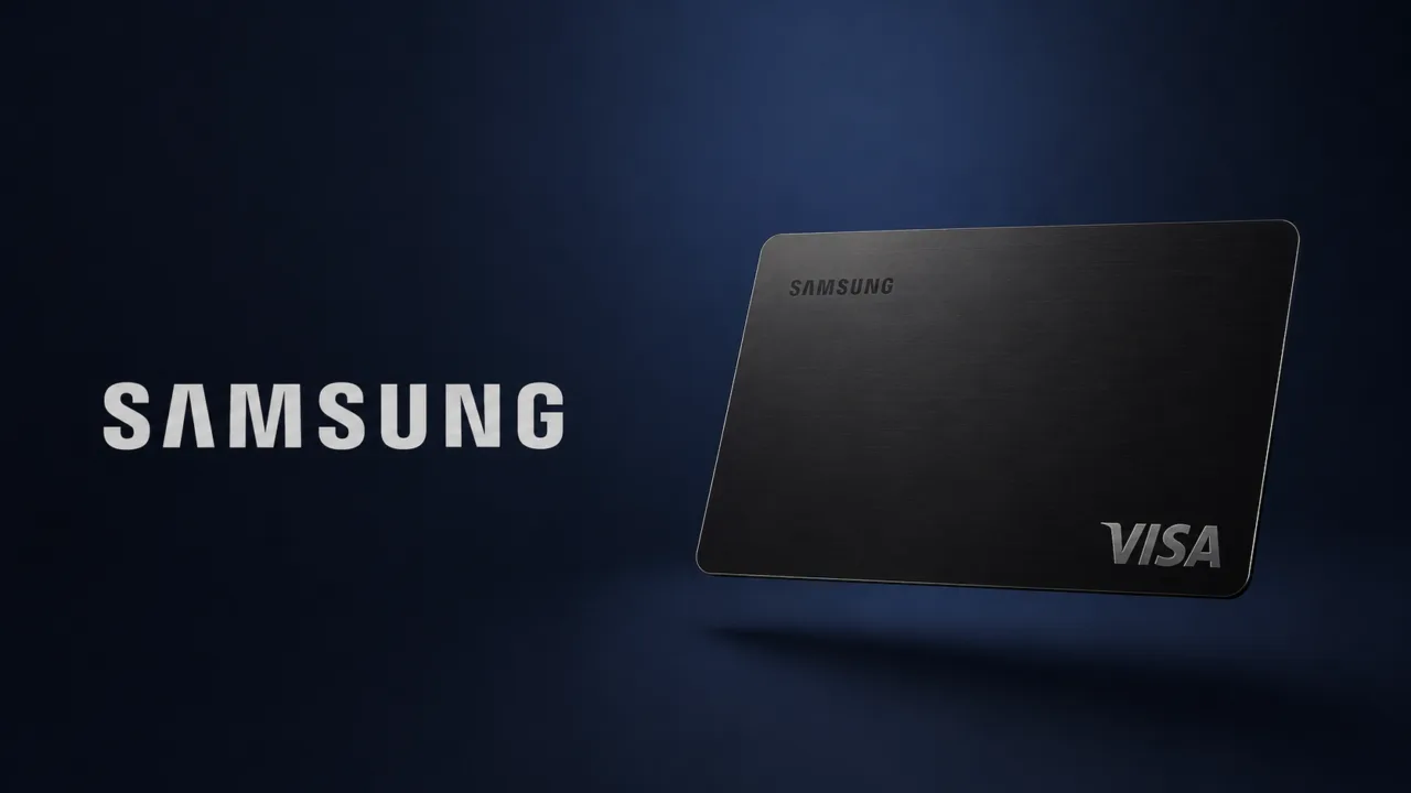 Samsung Galaxy Card de metal com logo da Samsung
