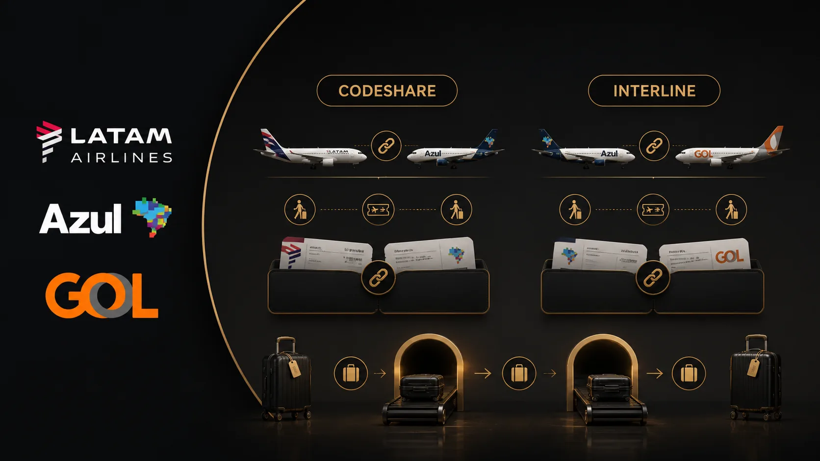 Codeshare e interline: diferenças, bagagem, milhas e exemplos
