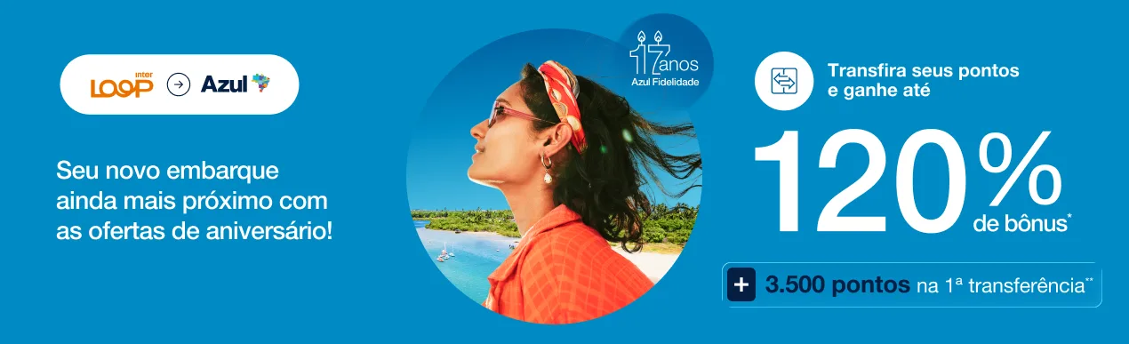 Azul 120% de bônus Azul 120% de bônus