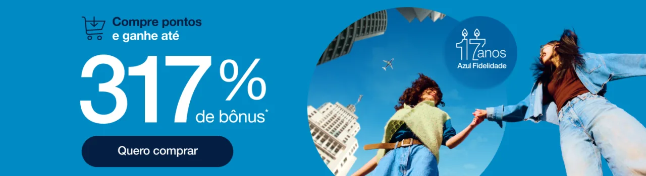 Azul 317% bônus
