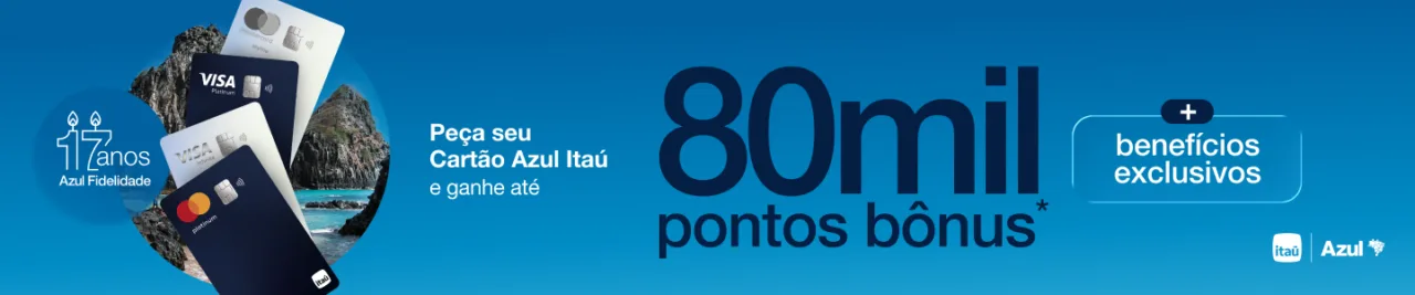 Azul Itaú 80 mil pontos