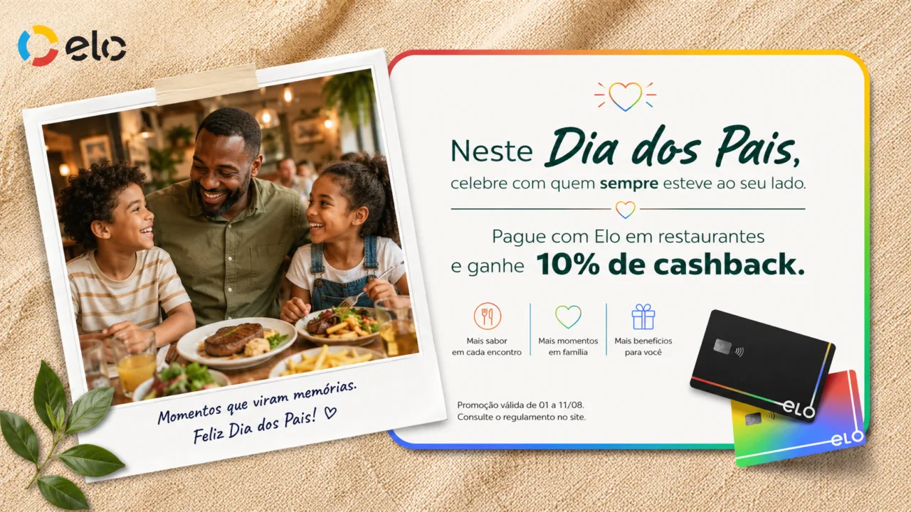 Cashback cartão Elo Dia dos Pais 2026