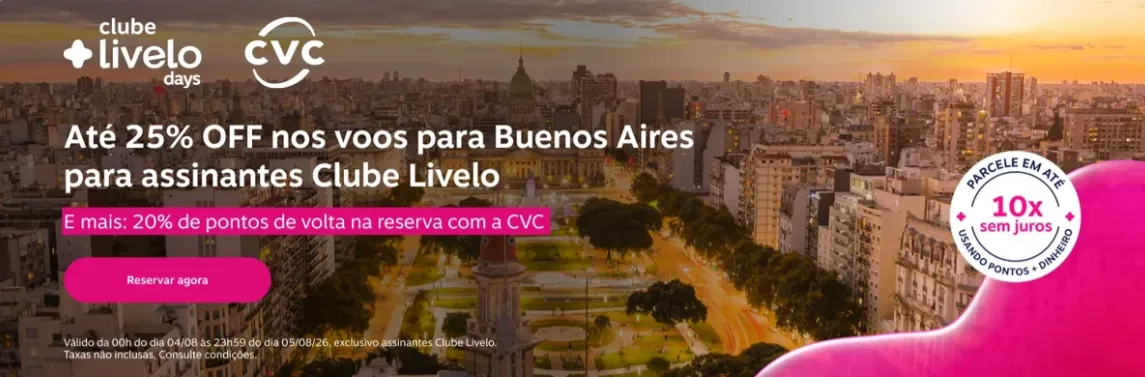 Livelo Buenos Aires 25% OFF Livelo Buenos Aires 25% OFF