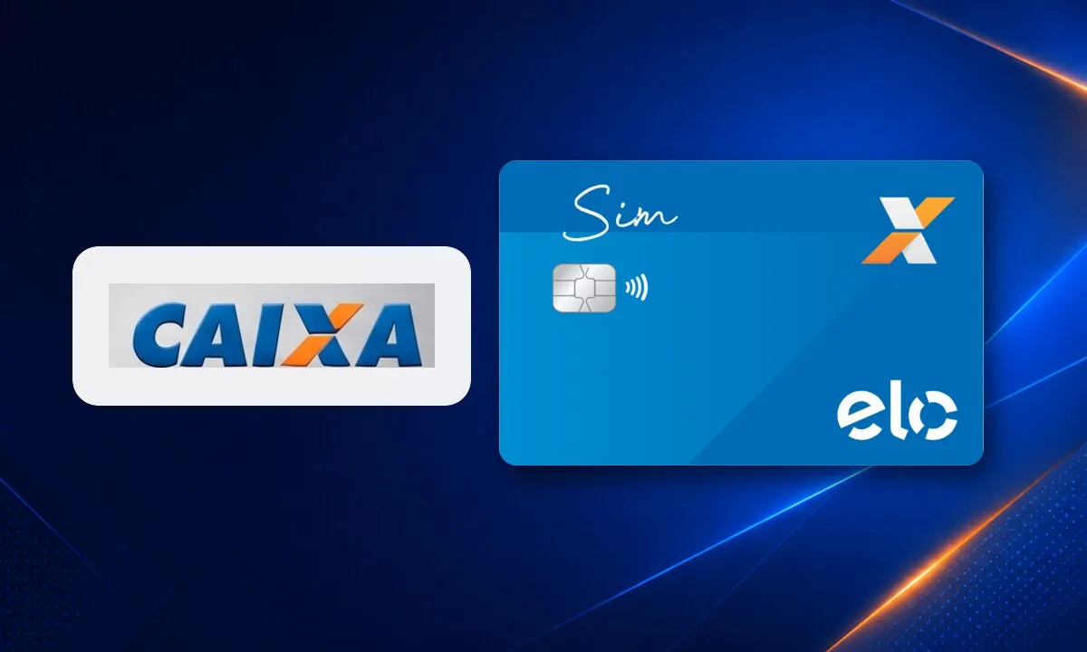 Cartão CAIXA Elo Sim: anuidade, benefícios e como solicitar 3 Cartão CAIXA Elo Sim ao lado do logotipo da CAIXA