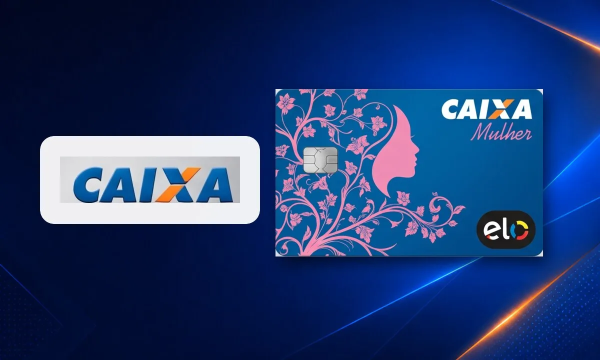 Cartão CAIXA Mulher Elo Sim: anuidade, benefícios e como solicitar 6 Cartão CAIXA Mulher Elo Sim ao lado do logotipo da CAIXA