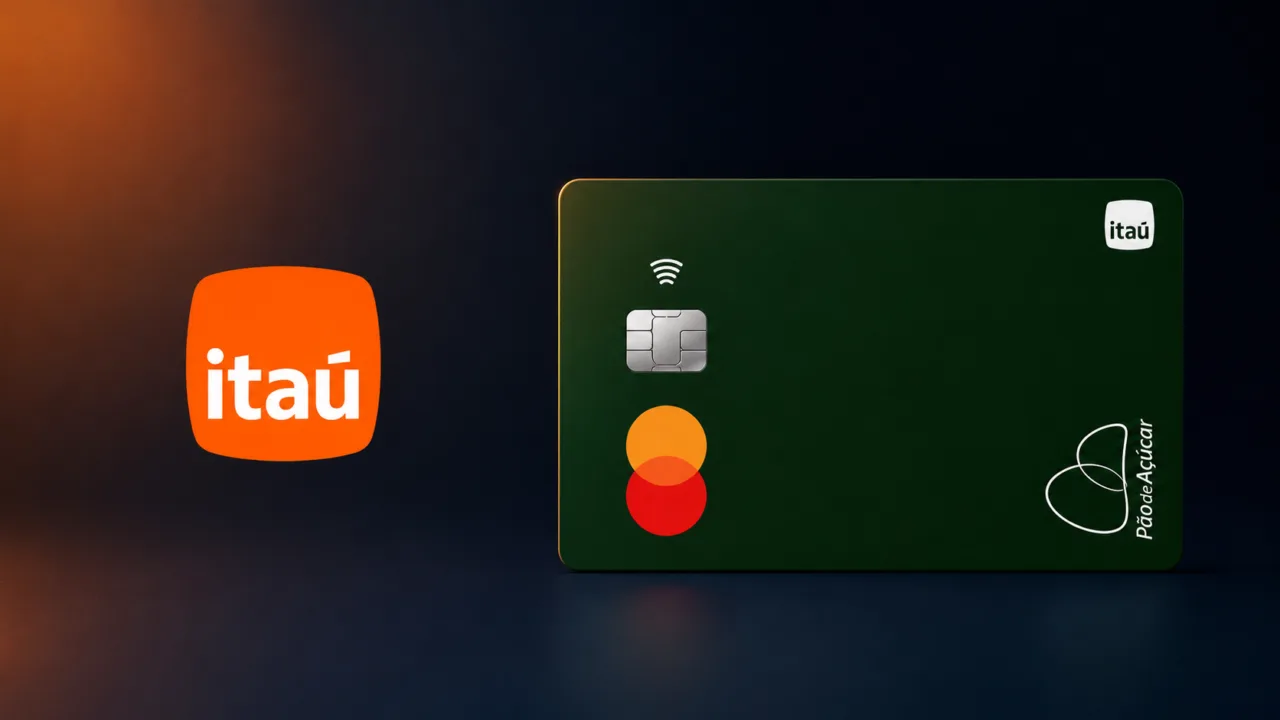 Cartão Pão de Açúcar Mastercard Internacional ao lado da logo do Itaú