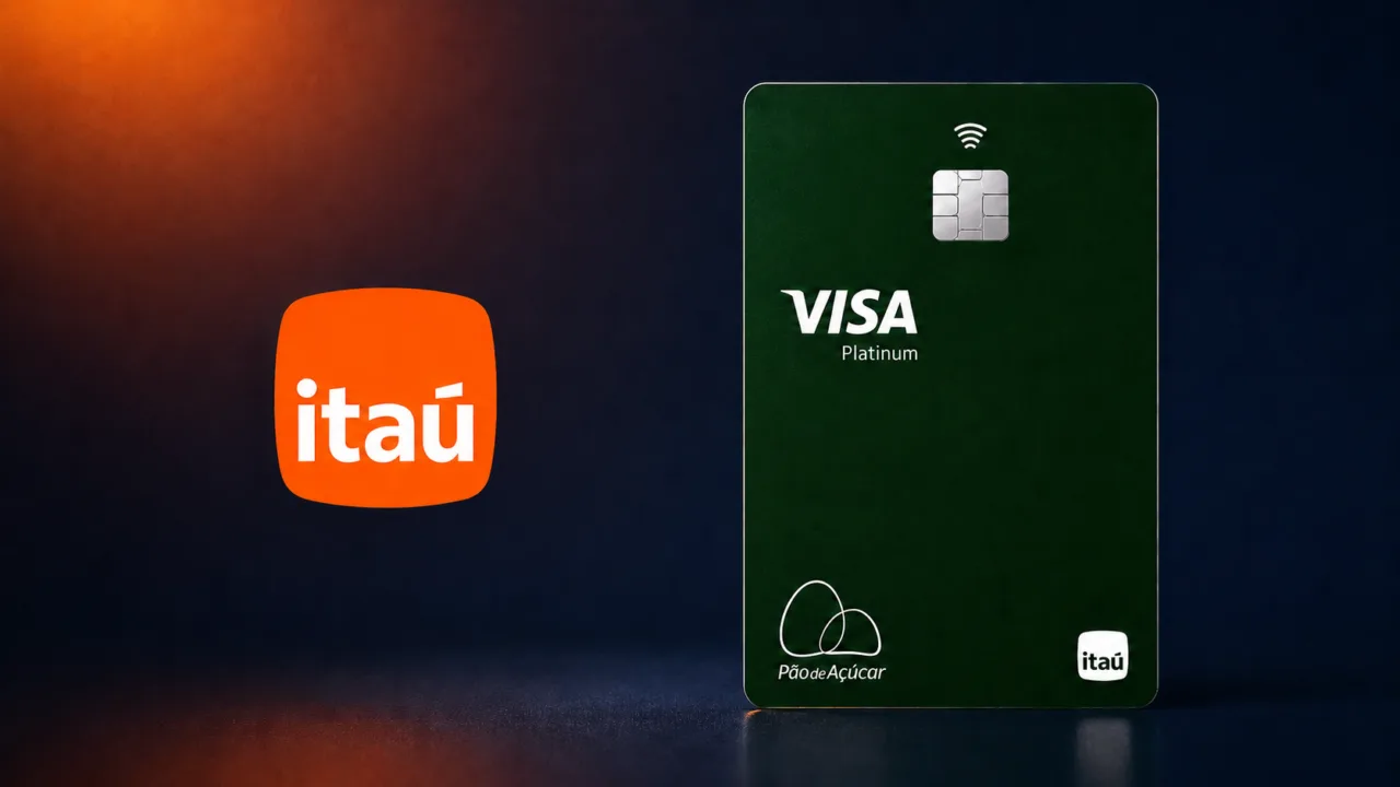 Cartão Pão de Açúcar Visa Platinum Pontos ao lado da logo do Itaú