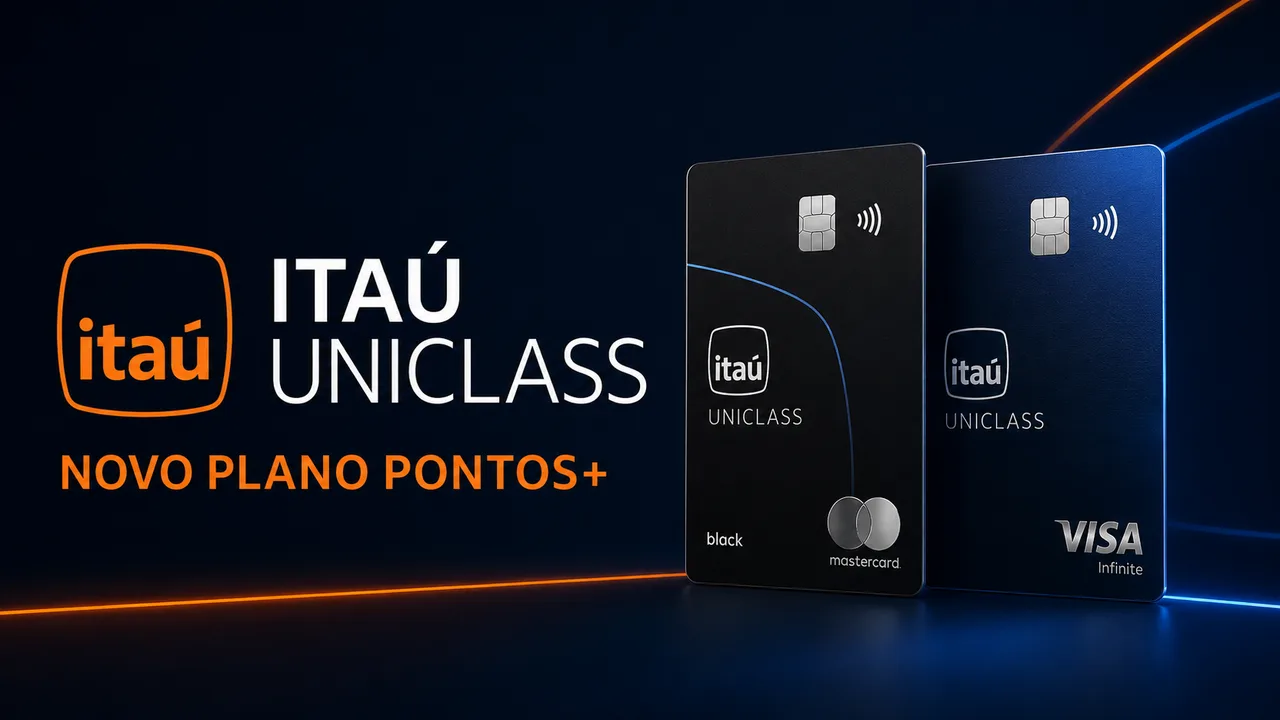 Cartões Itaú Uniclass Mastercard Black e Visa Infinite com o novo Plano Pontos+